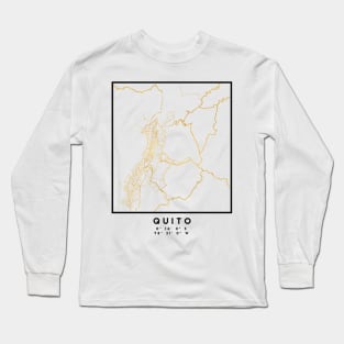 QUITO ECUADOR CITY STREET MAP ART Long Sleeve T-Shirt